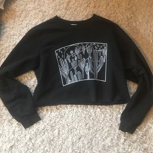 Black long sleeve with cactus print